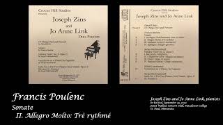 Joseph Zins and Joanne Link Performing Poulenc: Sonate, FP8