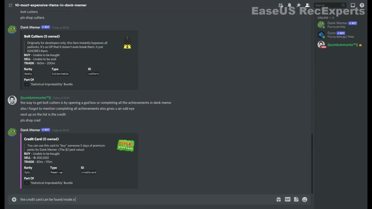 10 most expensive items in dank memer and how to get them (excluding items u can buy from shop