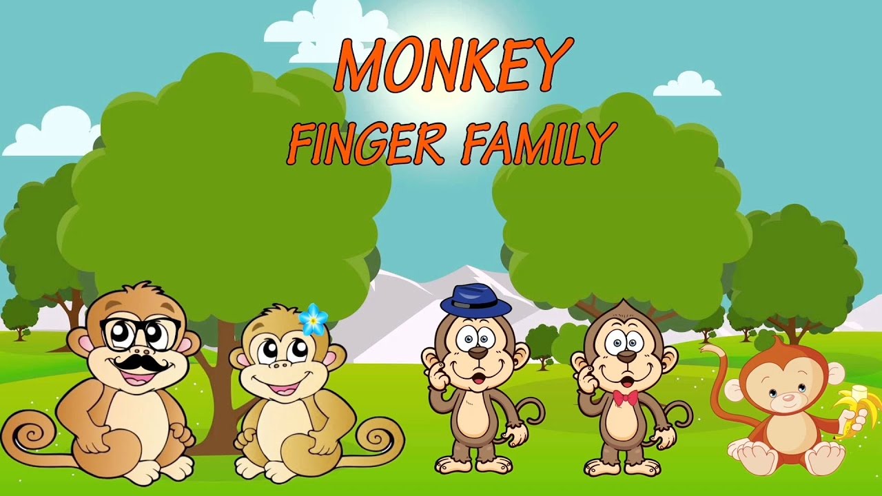 Monkey Finger Family | Cartoon Nursery Rhymes & Songs For Children - YouTube