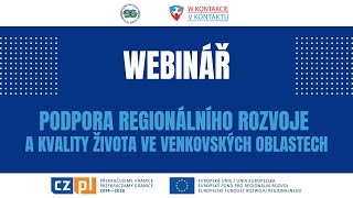 Webinář - Podpora regionálního rozvoje a kvality života ve venkovských oblastech