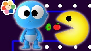 PACMAN Drawing for Kids | Learn Colors & Fruits w Color Crew & GooGoo | My Color Friends | BabyFirst