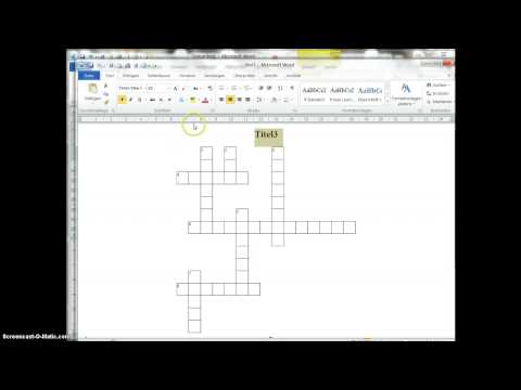 Video: Wie Erstelle Ich Ein Kreuzworträtsel?