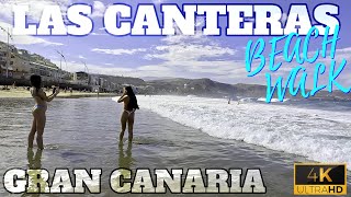 LAS CANTERAS BEACH WALK - GRAN CANARIA - 4K - 2024