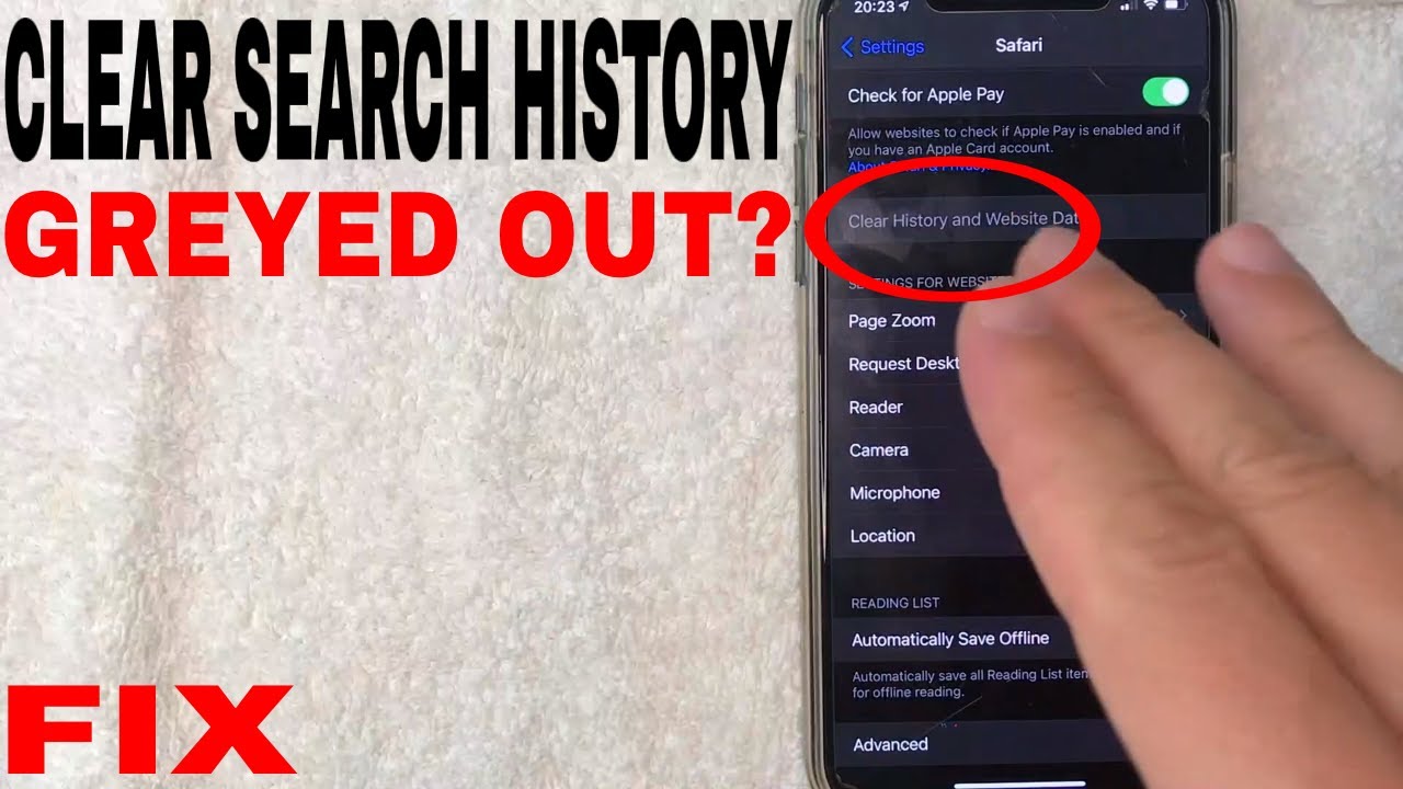 apple safari clear history greyed out