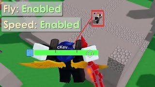 Using FLY HACK against an Nightmare Player.. (Roblox Bedwars)