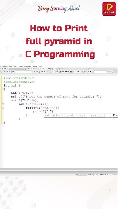 How to print full pyramid star * 🔥🔥 pattern in C Programming ...