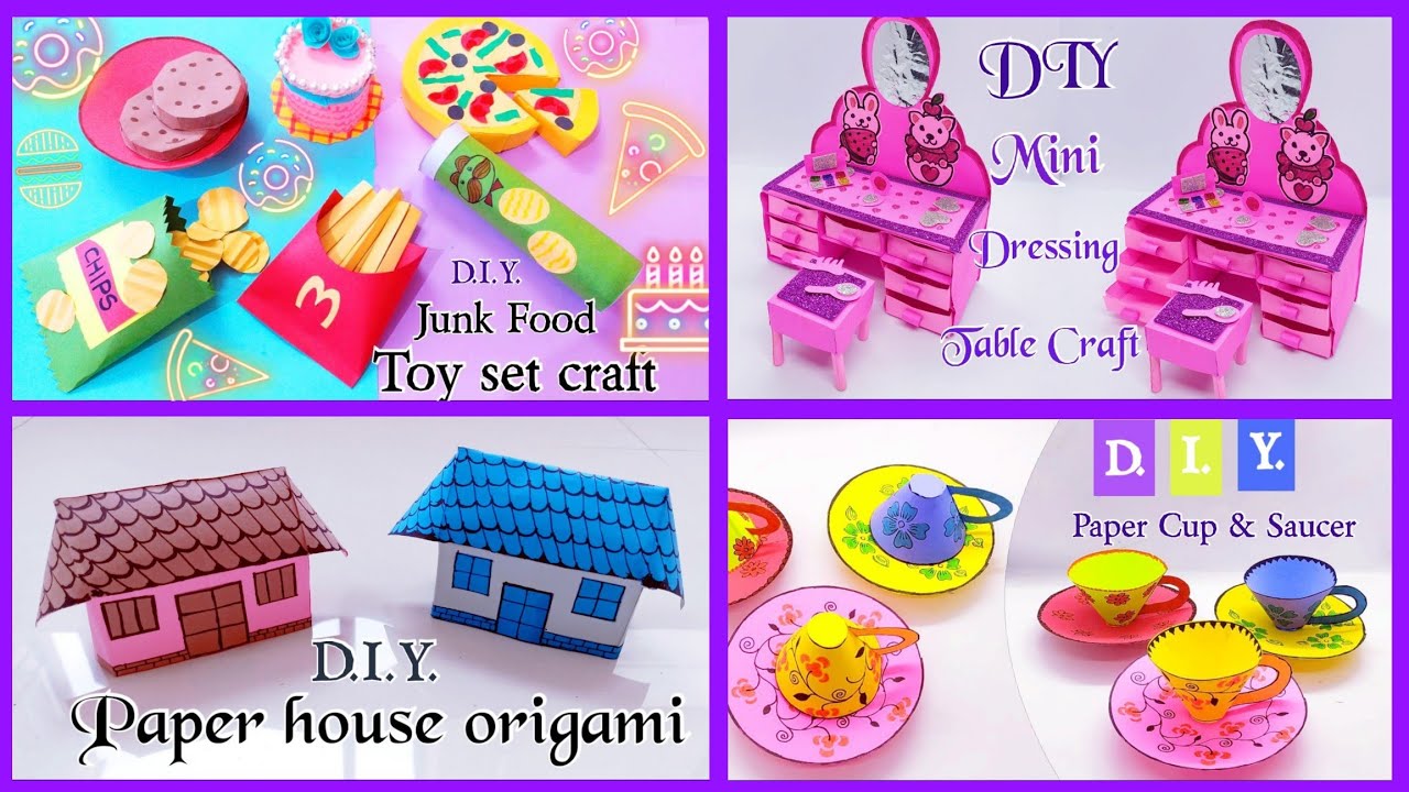 DIY paper toy set for kids / easy paper craft for kids / diy ideas ...