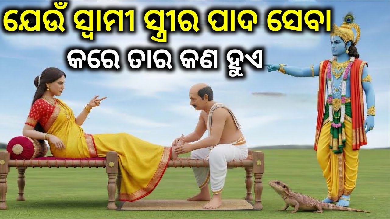 ଶ୍ରୀକୃଷ୍ଣ କୁହନ୍ତି ଯେଉଁ ସ୍ଵାମୀ ସ୍ତ୍ରୀର ପାଦସେବା କରେ ତାର କଣ ହୁଏ || TRB facts #odia #mythology