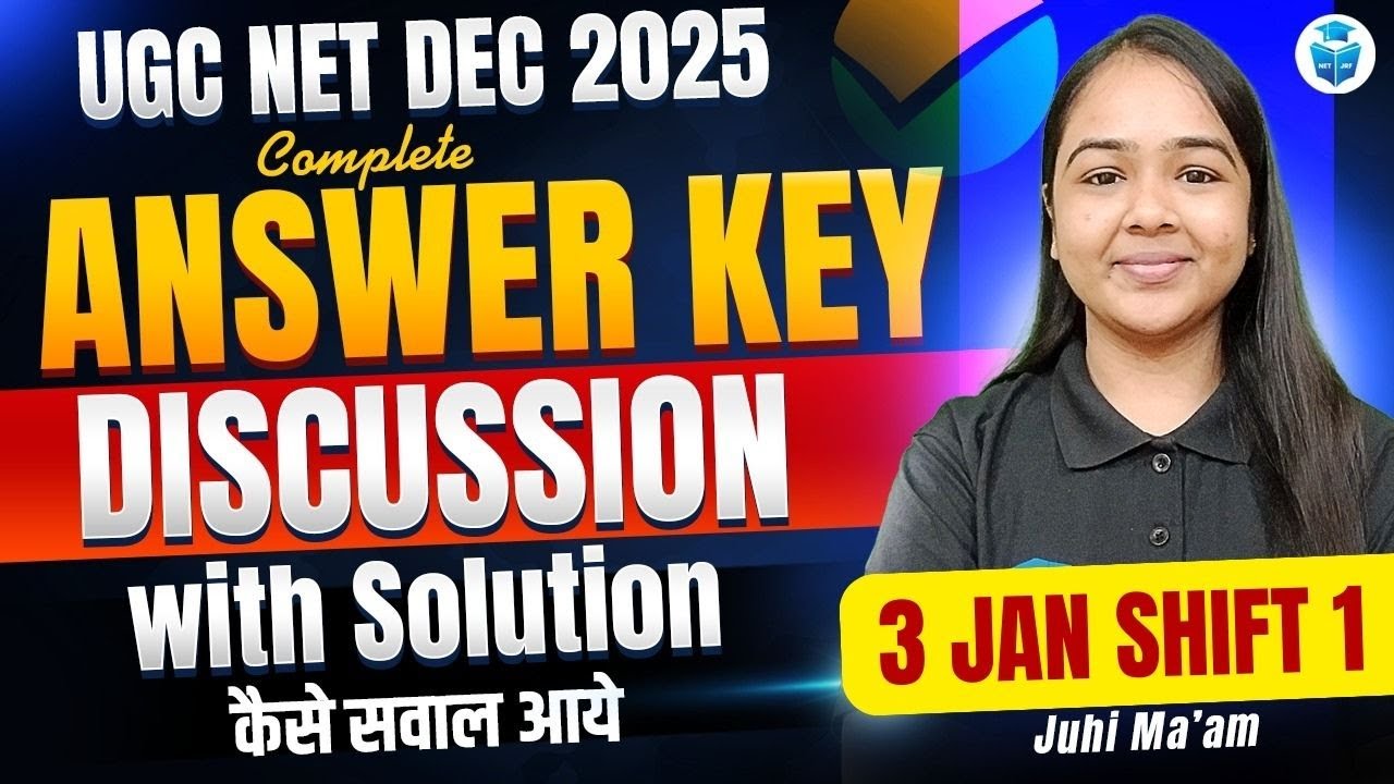 UGC NET Paper 1 Answer Key Solution | UGC NET 3 Jan 1st Shift Answer Key Discussion | JRFAdda