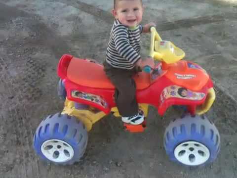 One year old on quad