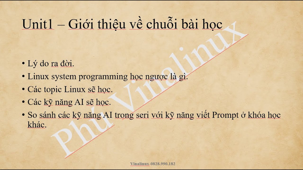 Unit 1 giới thiệu về khóa học Linux system programming học ngược - YouTube