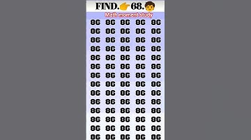 Find 👉 68 odd number puzzle 🧩 iq test #quiz #paheliyangk #iqtest #paheliyanemoji