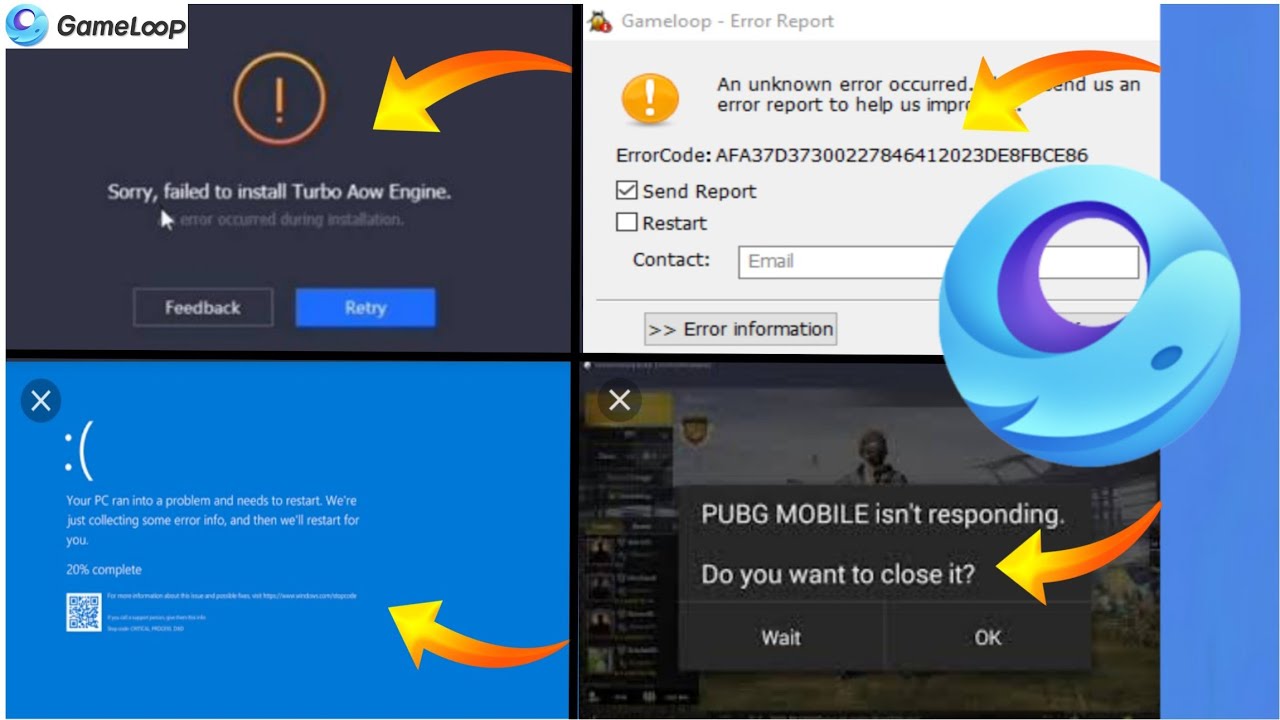 Pubg Emulator Auto Closed System Error Blue Screen Bugs Restart Pc Problem Fix In Gameloop 2020 Youtube