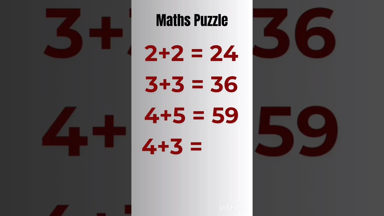 2 24 3 36 4 5 59 Mathspuzzle Reasoningtricks Reasoningquestions Trendingreels Ytshorts