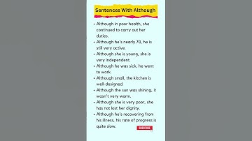 Sentences With Although. #shorts #englishspeaking