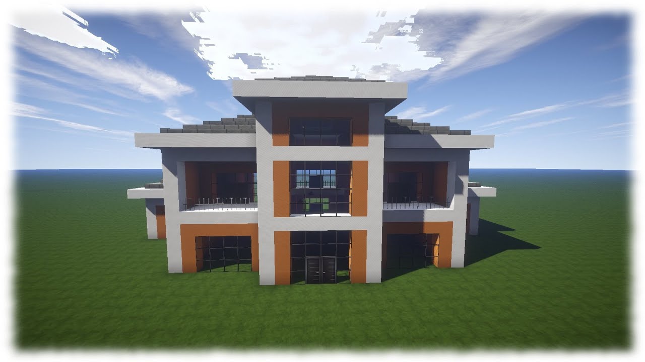 Minecraft modernes haus mit wasserfall bauen 14x12 tutorial ...