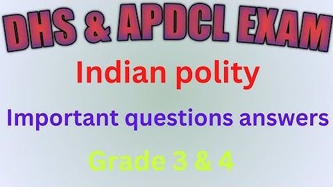 DHS Exam Questions and Answers // APDCL Questions Answers // GK important questions answers