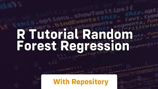 r tutorial random forest regression