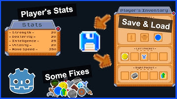 Godot 3 Inventory Tutorial | Some Fix, Save/Load & Player Stats | Part 9