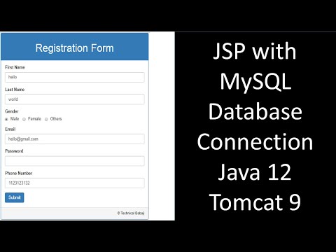 How to connect HTML Form with MySQL Database using JSP | Registration Page Example
