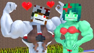 Top Muscles  Minecraft Life \& love Zomma ZomBo | Muscular girls and boy | Minecraft Animation
