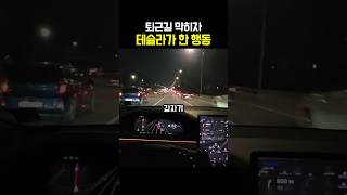 퇴근길 막히자 테슬라가 한 행동