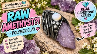 Turn a Raw Amethyst Cluster Into Magic! (Polymer Clay & Gemstone Pendant Tutorial)