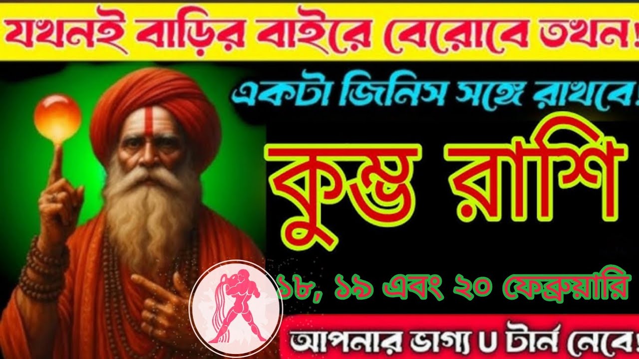১৮, ১৯ ও ২০ ফেব্রুয়ারি কুম্ভ রাশির জীবনে বড় পরিবর্তন 🔥 বাইরে যাওয়ার আগে জানুন এই গোপন কথা