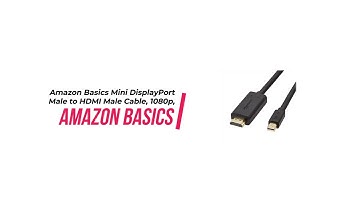 Amazon Basics Mini DisplayPort Male to HDMI Male Cable, 1080p, Gold-Plated Plugs, 6 Foot
