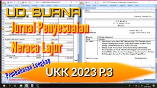 UKK 2023 P.3 || UD. BUANA || Jurnal Penyesuaian & Neraca Lajur || Part. 4