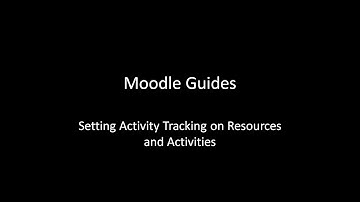 Setting Activity completion in Moodle