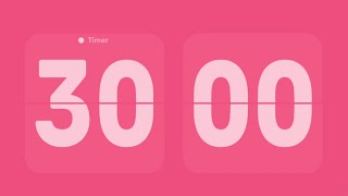 30 Minutes Countdown Timer ⏳ Flip Clock With Simple Beeps 🔔