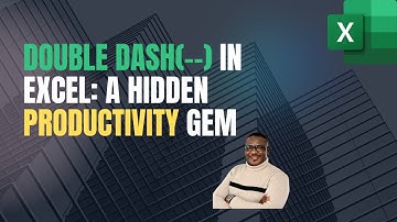 Hidden Excel Gem Revealed Double dashes (--)Turns Formulas Into Productivity Machines!