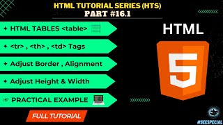HTML Tables | Customizing Tables - Set Border, Alignment, Height & Width | PART 16.1