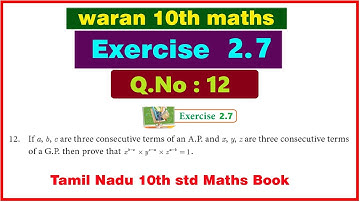 TN  Class 10 Maths Exercise 2.7 Q.No: 12 Ch 2. Numbers and Sequences - Samacheer / TNSCERT