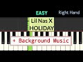 Lil Nas X - HOLIDAY - piano tutorial one hand easy