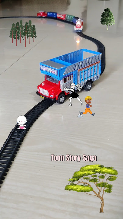 The Lorry driver abandoned his Lorry and family near the track and the train is approaching fast