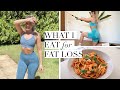 WHAT I EAT TO LOSE WEIGHT & FAT *WITHOUT TRACKING* | Intuitive Eating + Home Workout