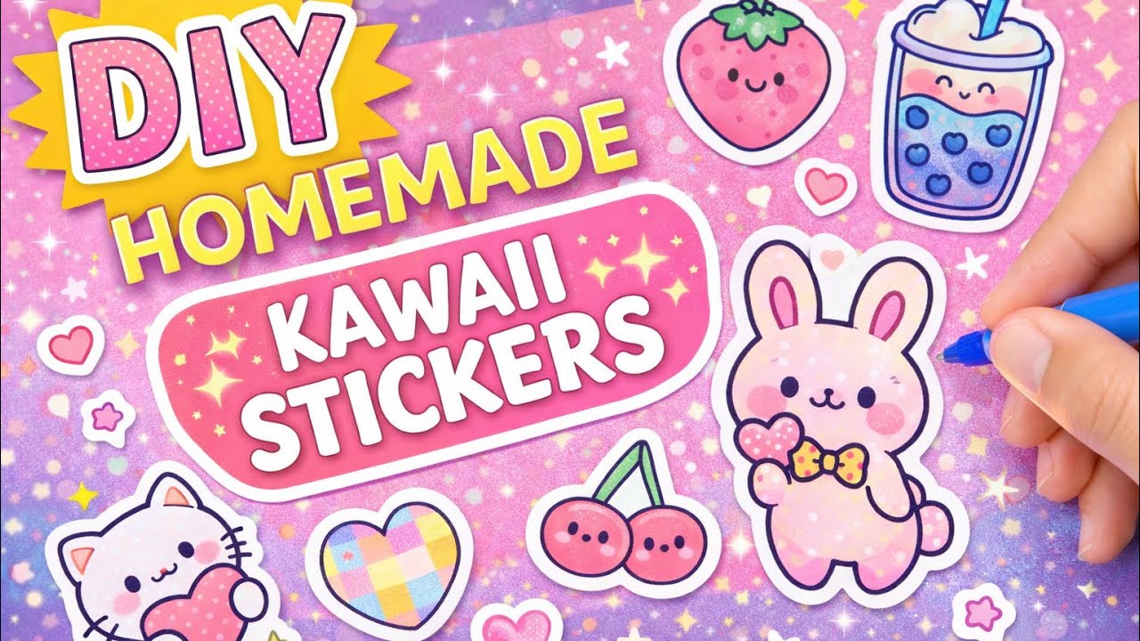 How to Make Stickers at Home 🦋 DIY Homemade Kawaii Stickers Part 1 🎀 ...