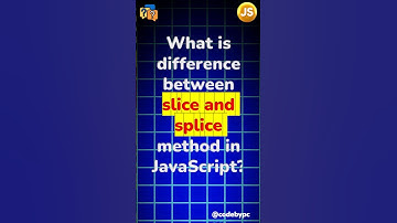Difference between slice and splice method in JavaScript | JavaScript interview Questions #shorts