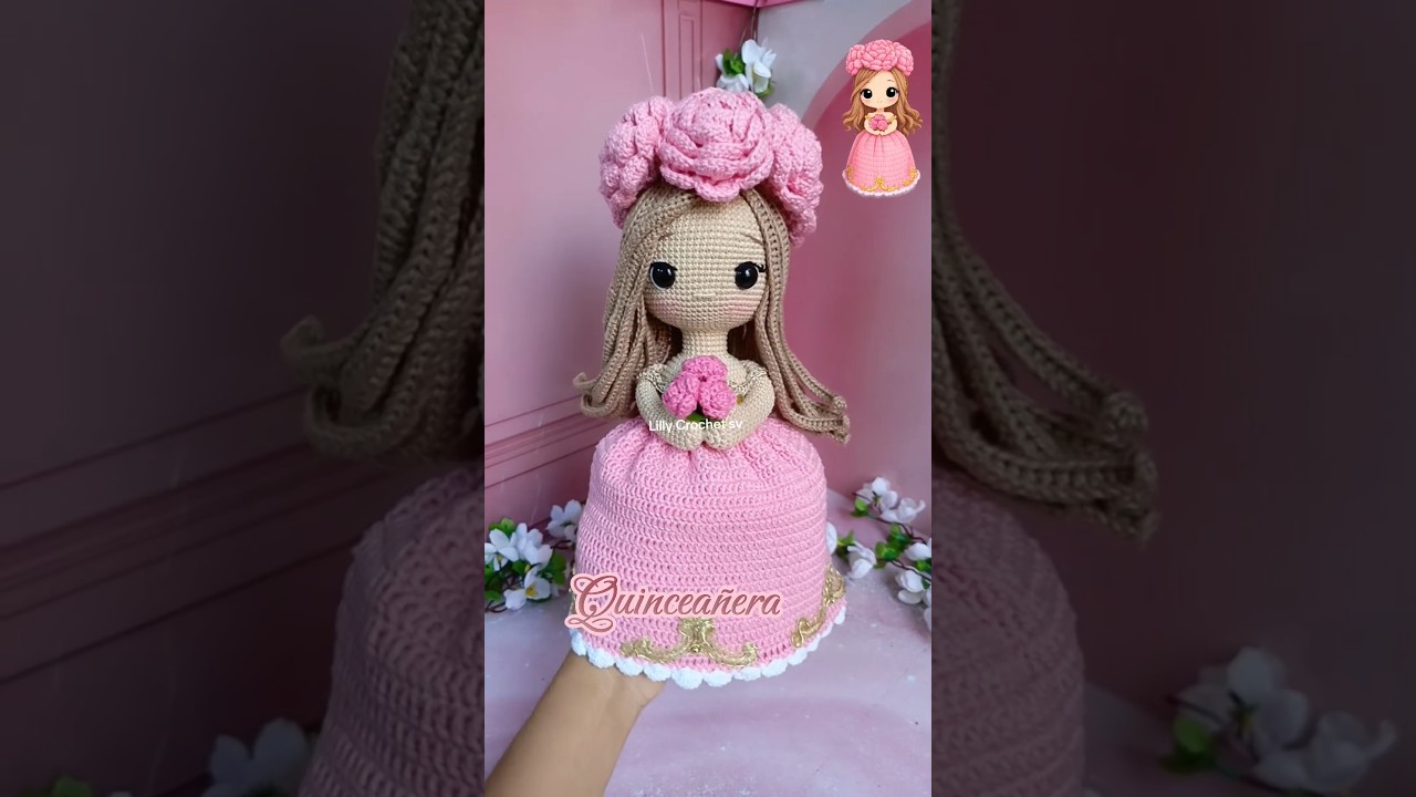 Quinceaera Ramo Reversible Crochet #love #crochet  #tutorialamigurumicompleto - YouTube