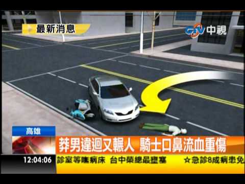 中視新聞》男違規迴轉撞機車 錯踩油門輾騎士