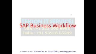 SAP Workflow Online Training & Video Classes Tekson IT