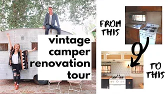 Vintage Camper Renovation Tour: Before & Afters! // 1952 Hanson Love Bug Trailer Remodel