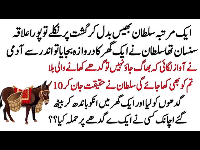 Sultan Salahuddin and Mystery of Talking Donkey - Moral Stories - Sultan Kahani Tv #22 class=