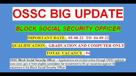 ossc block social security officer 2022
