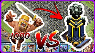 1000 Barbarians Vs Tesla Tower Full Base Attacktownhall 17