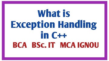 what is exception handling in C++ in Hindi