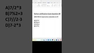 Python certification exam Question-48 #python #shortsfeed #shorts #programming #ai #certification