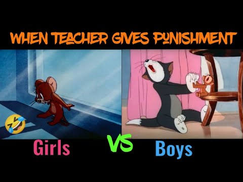 When teacher sends you out of the class (Boys VS Girls) ~ Tom and Jerry funny meme 🤣🤣
